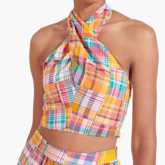 Staud Kai Patchwork Halter Top - Picture 1 of 7